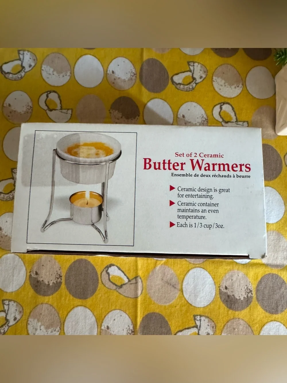 NorPro NIB Set of 2 Ceramic Butter Warmers with candles